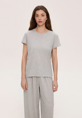  Футболка базовая из джерси серый меланж